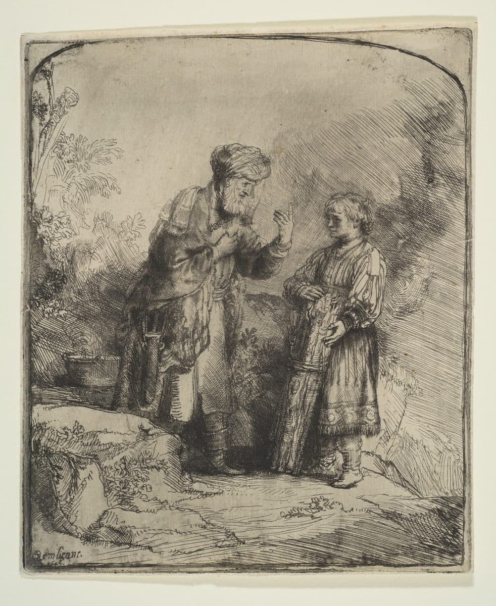 Abraham and Isaac by Rembrandt (Rembrandt van Rijn)