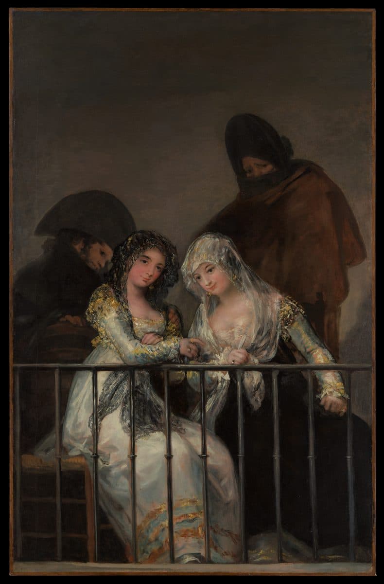 Majas on a Balcony by Goya (Francisco de Goya y Lucientes)
