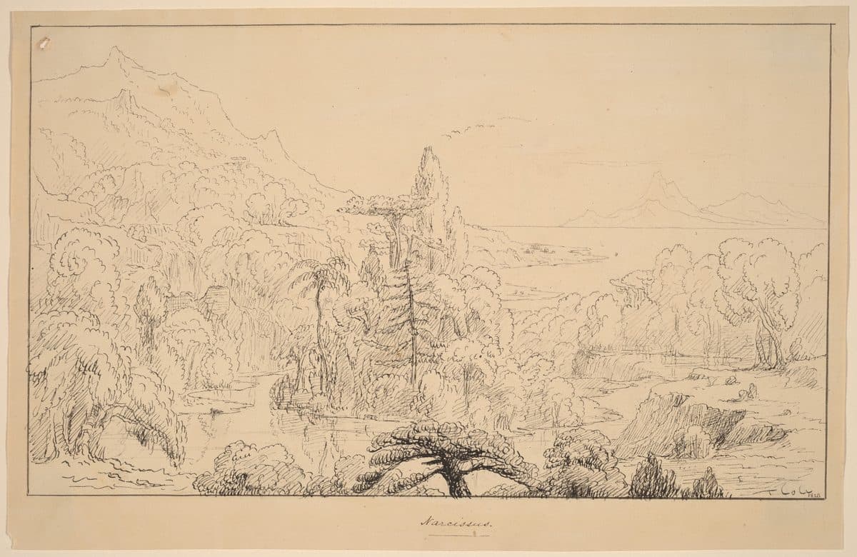 Narcissus [recto] by Thomas Cole