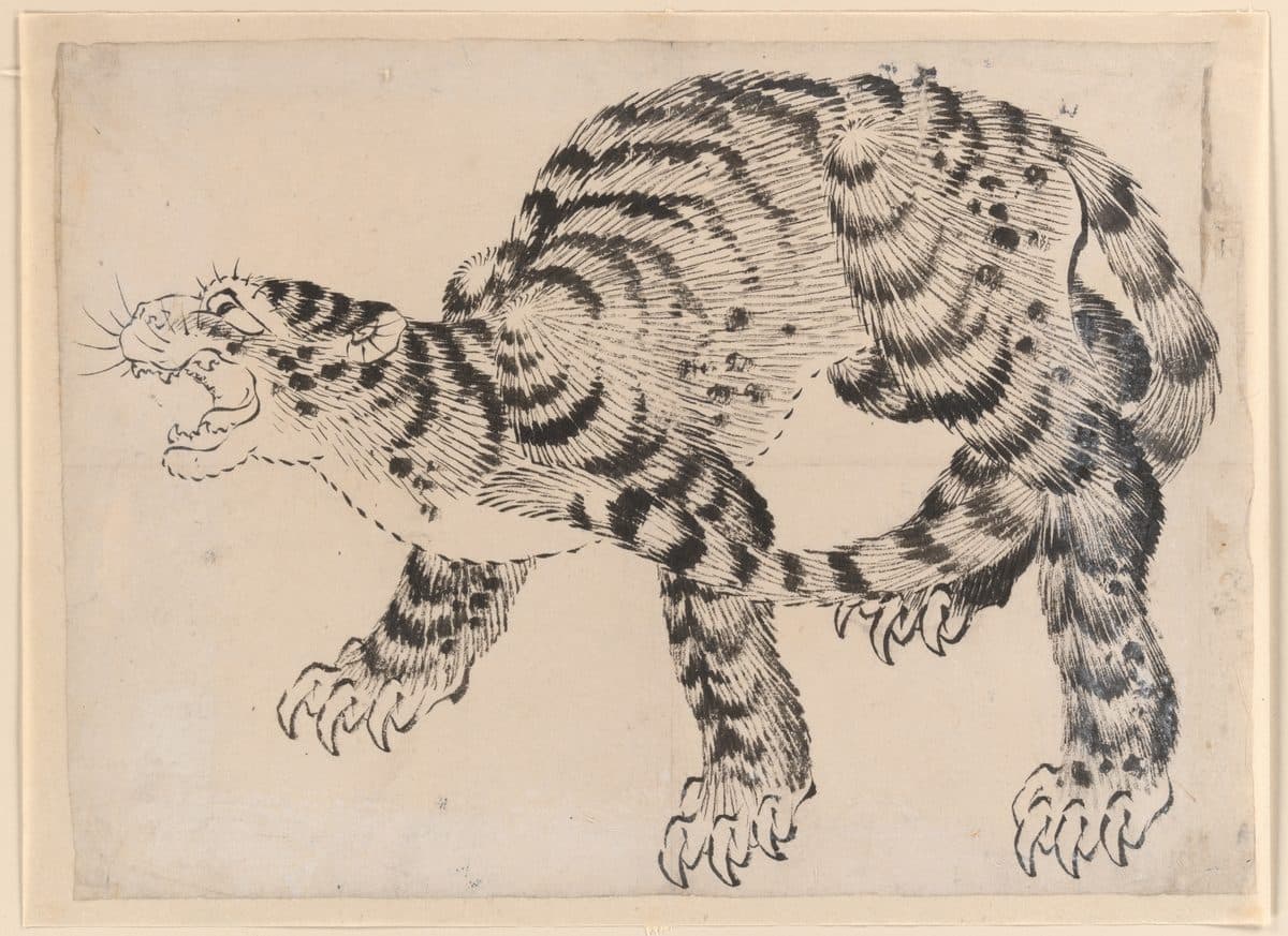 Tiger by Hokusai School