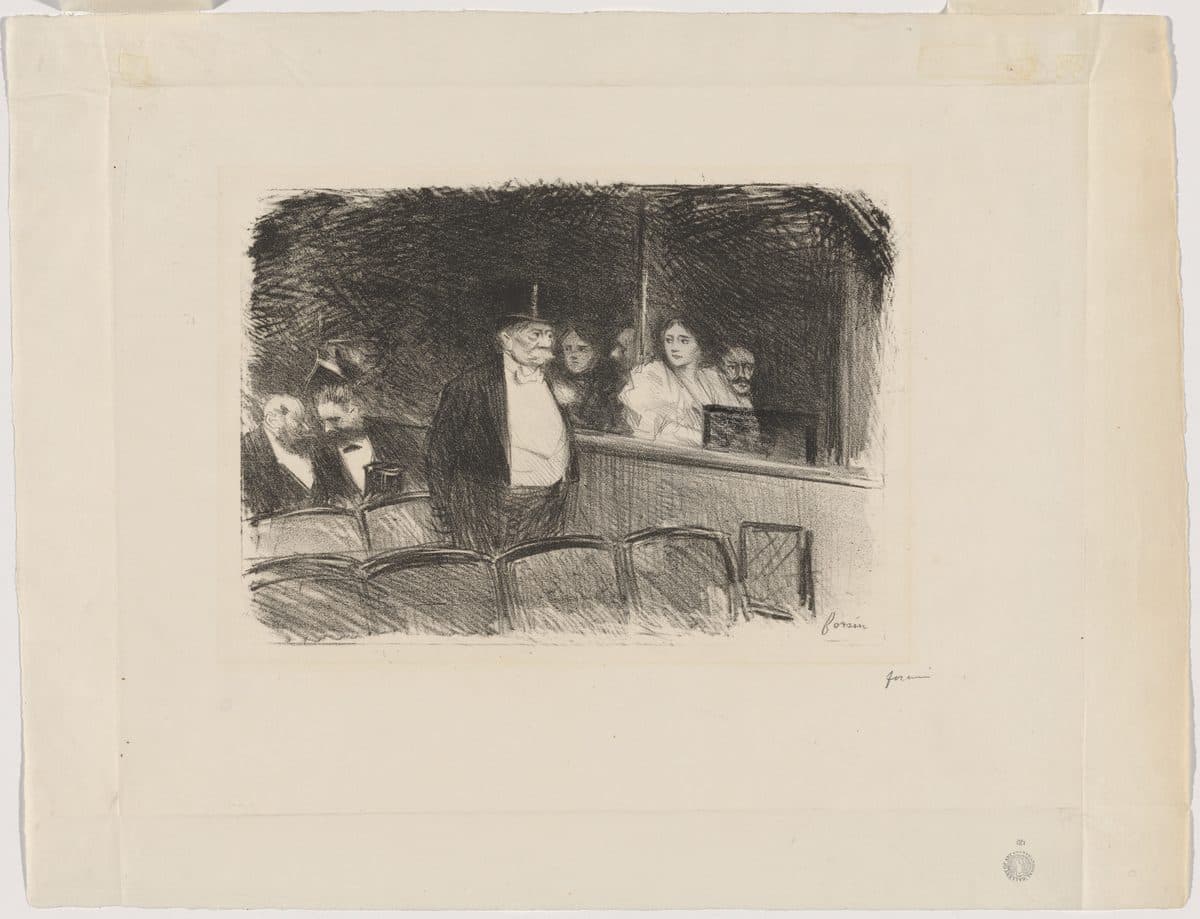 a) Au théâtre (At the Theatre) (recto); (b) Untitled (verso) by Jean-Louis Forain
