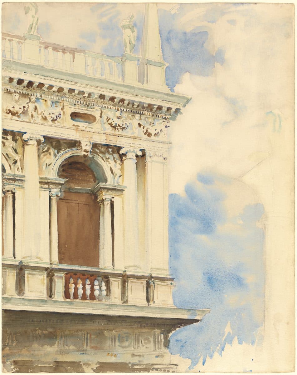 A Corner of the Library in Venice by John Singer Sargent