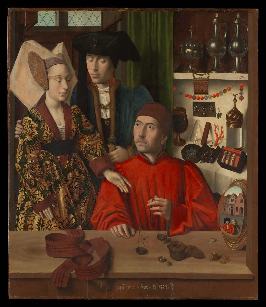 A Goldsmith in his Shop by Petrus Christus