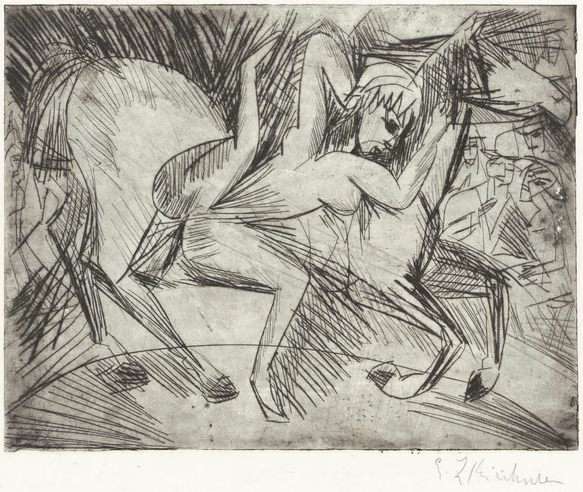 Acrobat on a Horse (Voltigeuse zu Pferd) by Ernst Ludwig Kirchner