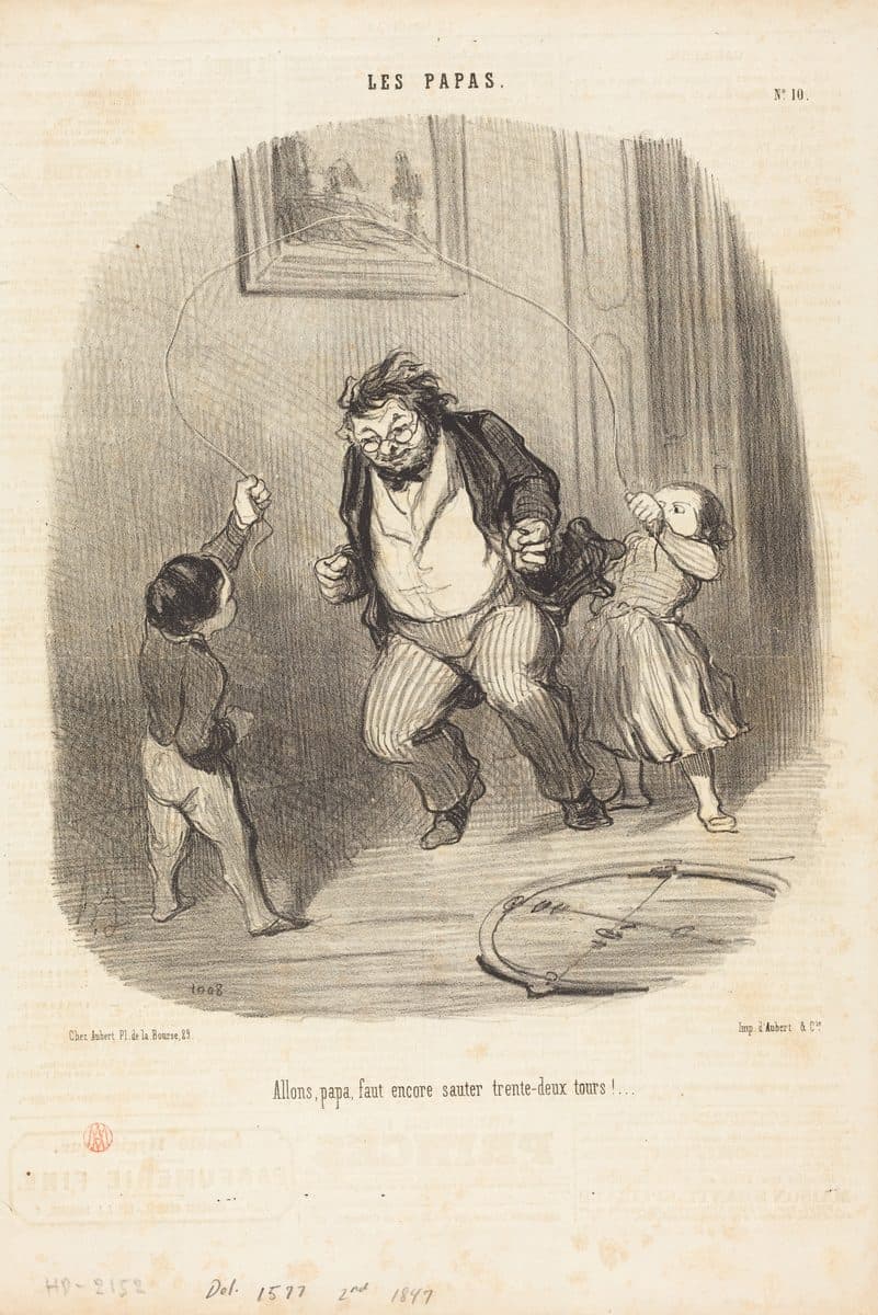Allons, papa... encore... trente-deux tours!... by Honoré Daumier