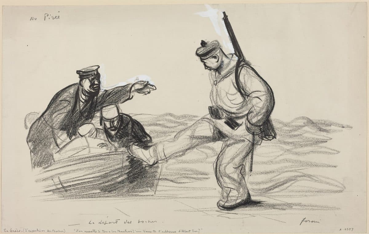 Au Pireê. -Le depart des boches. by Jean-Louis Forain