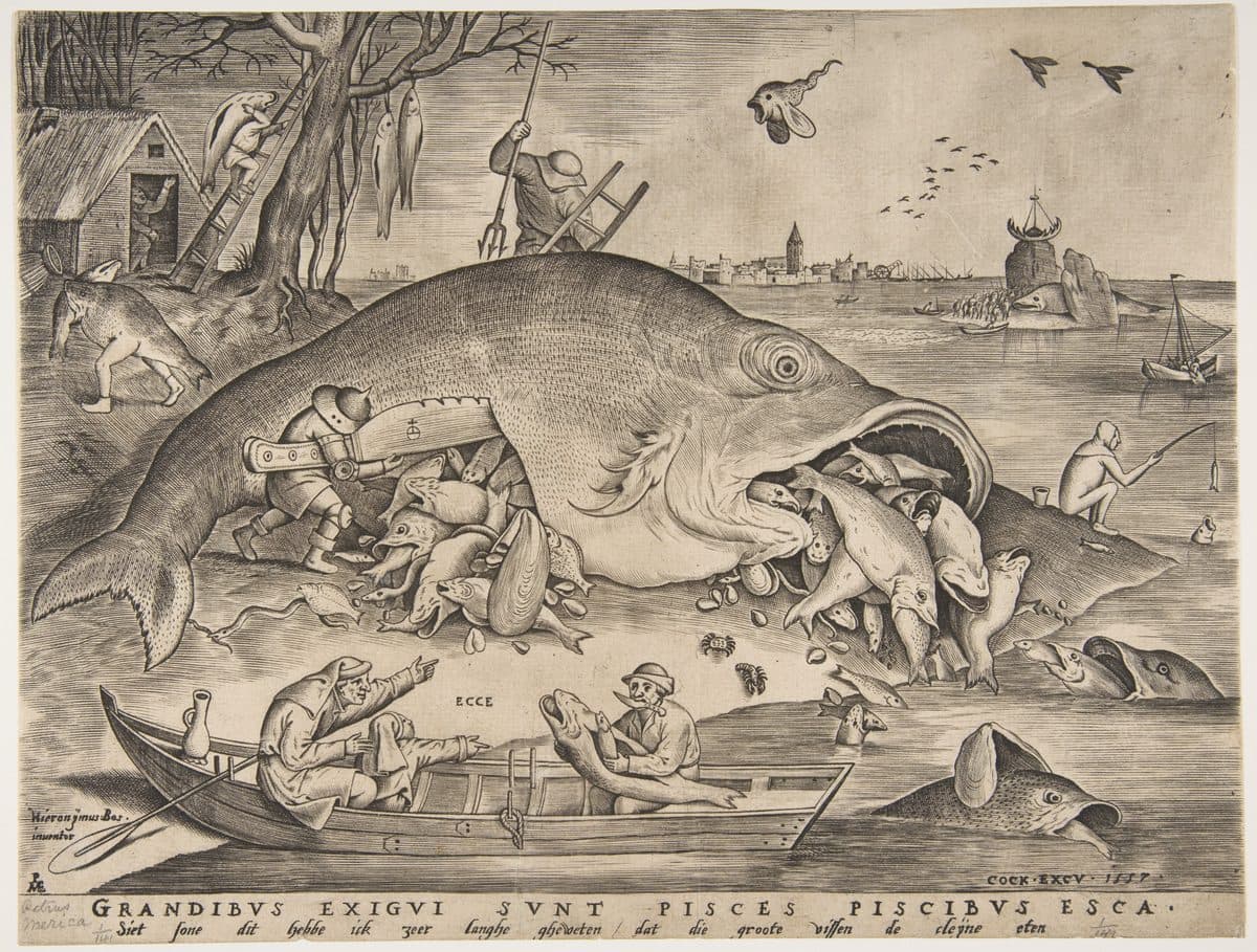 Big Fish Eat Little Fish by Pieter van der Heyden
