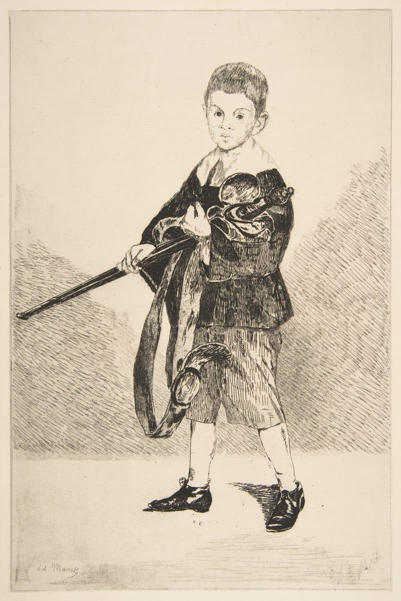 Boy with a Sword, Turned Left by Edouard Manet