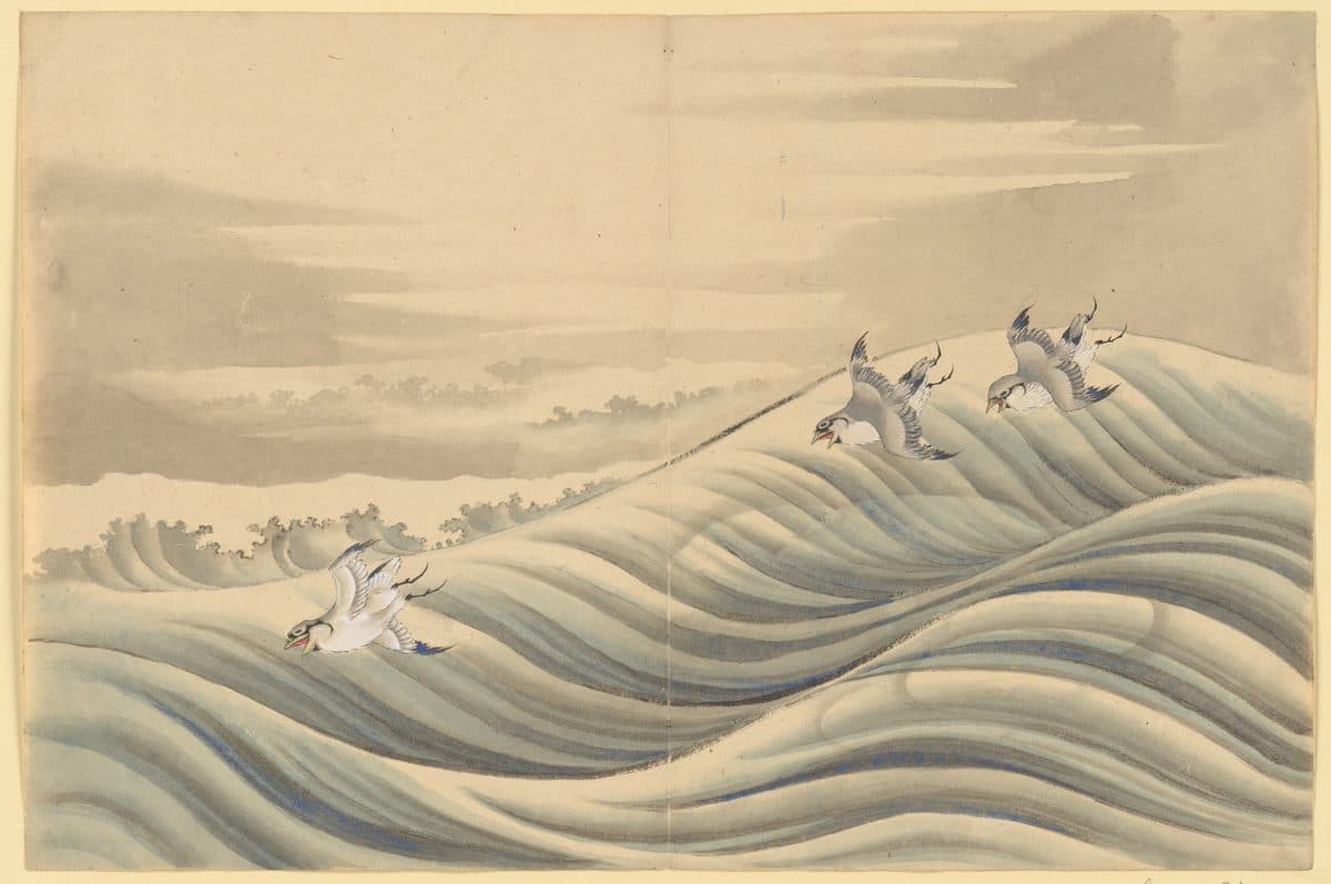 Chidori Birds by Katsushika Hokusai