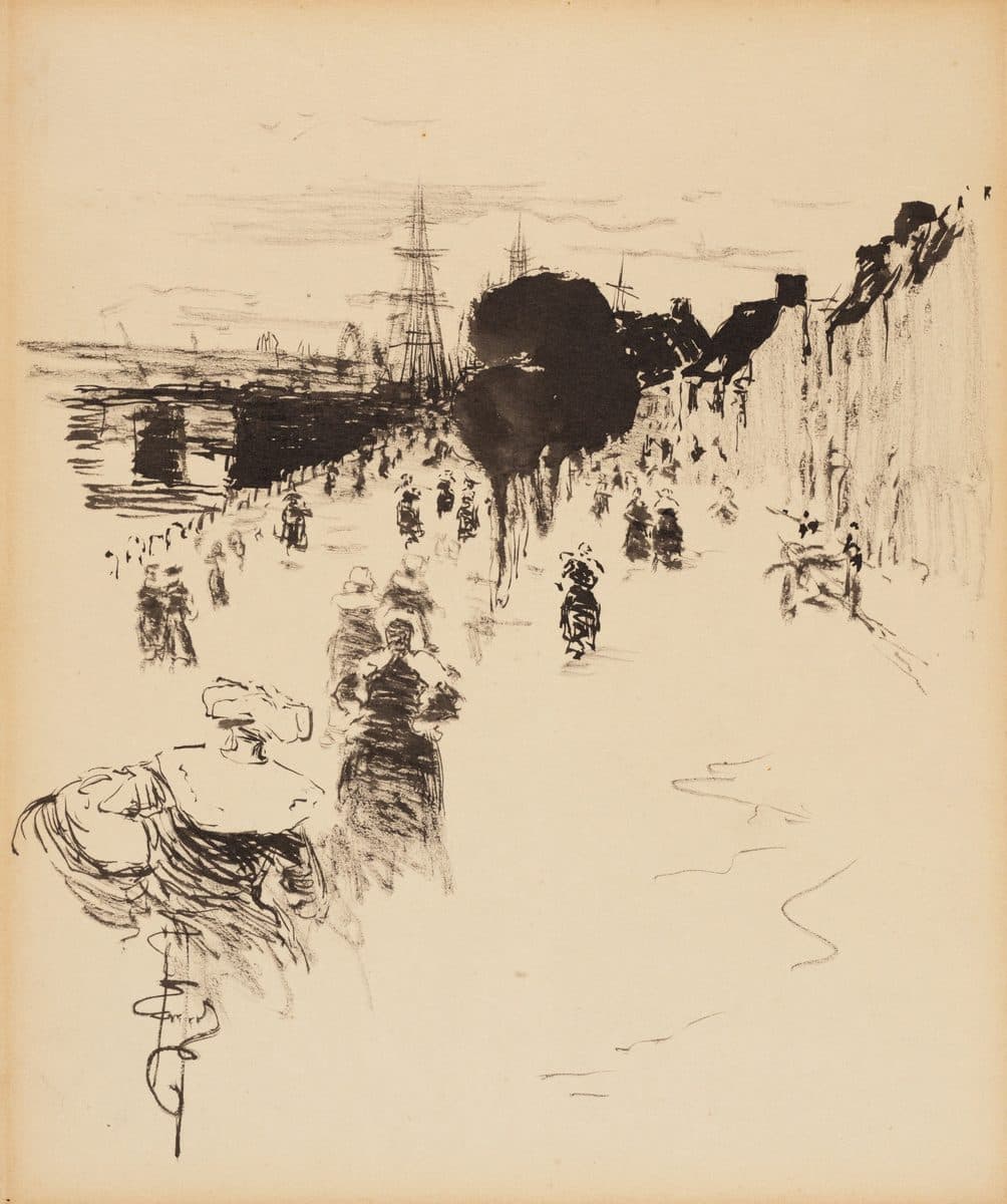 Concarneau Terrace / Brittany Street Scene by Robert Henri