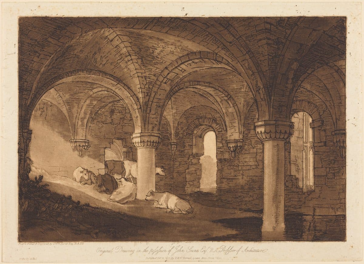 Crypt of Kirkstall Abbey by Joseph Mallord William Turner