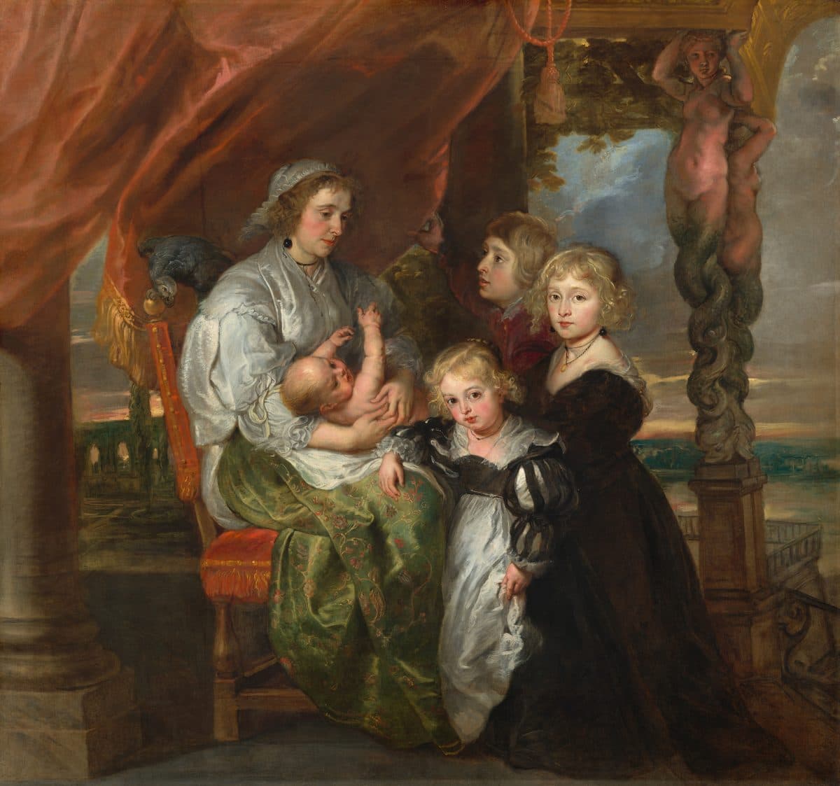 Deborah Kip, Wife of Sir Balthasar Gerbier, and Her Children by Sir Peter Paul Rubens