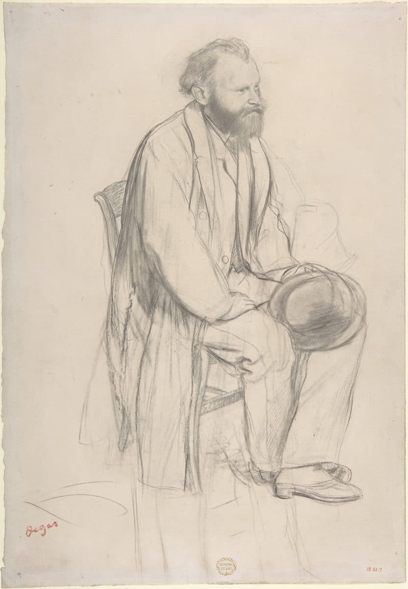 Édouard Manet, Seated, Holding His Hat by Edgar Degas