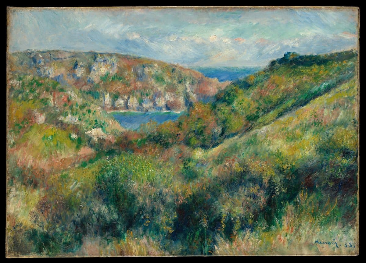 Hills around the Bay of Moulin Huet, Guernsey by Auguste Renoir