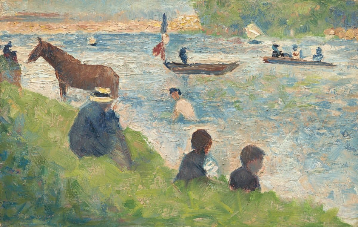 Horse and Boats (Study for "Bathers at Asnières") by Georges Seurat