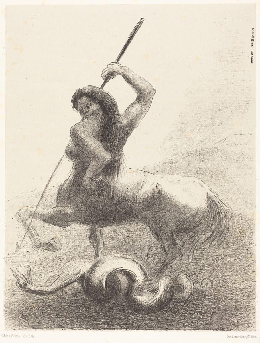 Il y eut des luttes et des vaines victoires (There were struggles and vain victories) by Odilon Redon
