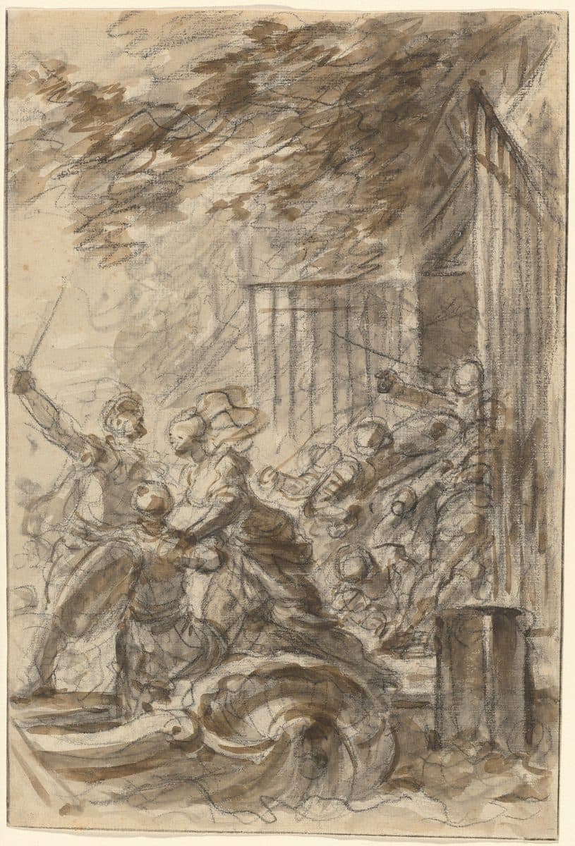 Isabella Abandons Her Home to Follow Odorico and His Men by Jean-Honoré Fragonard