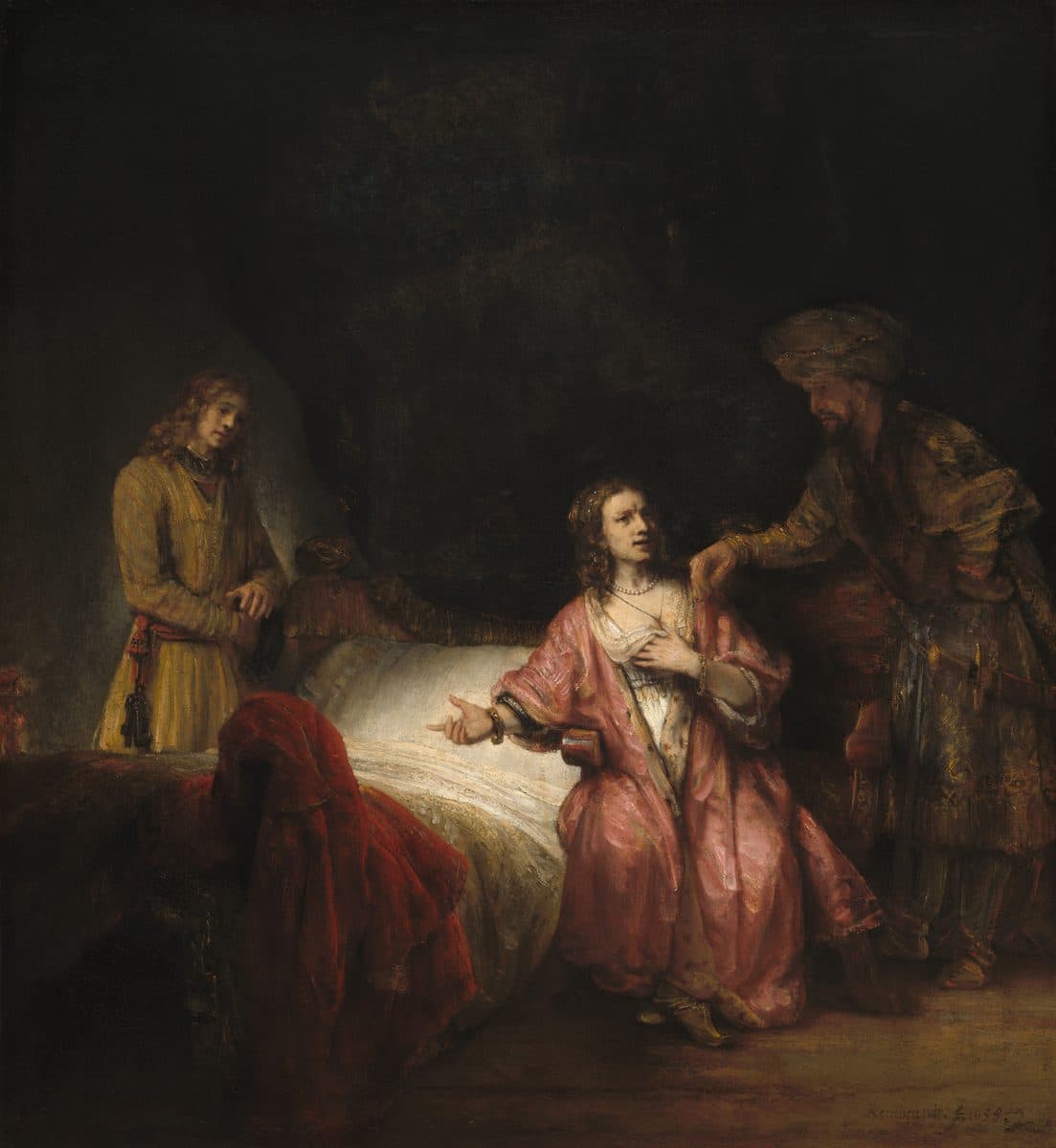 Joseph Accused by Potiphar's Wife by Rembrandt Workshop