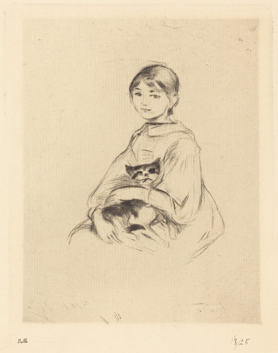 Julie Manet Holding a Cat by Berthe Morisot