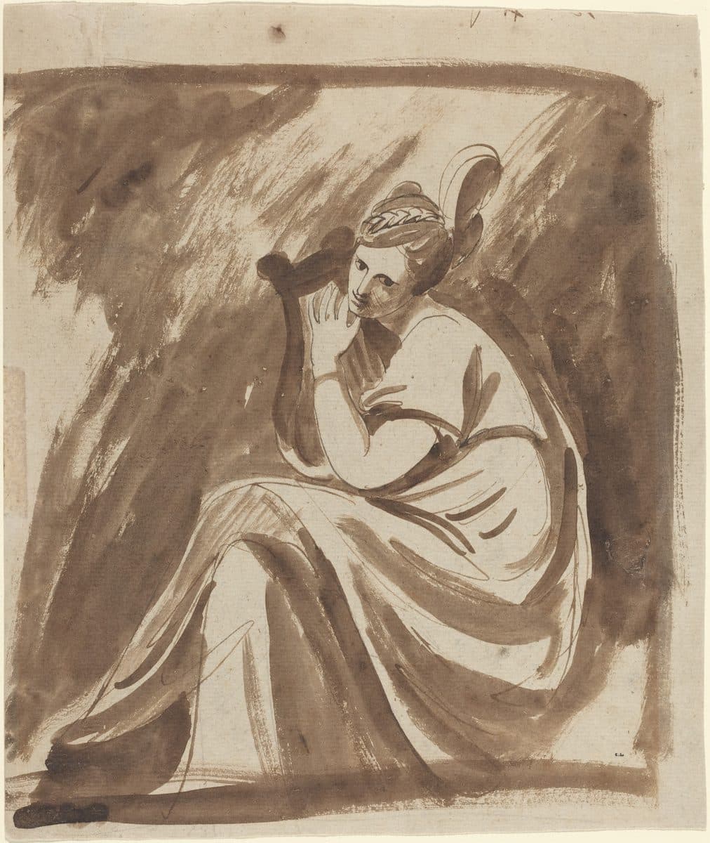 Lady Hamilton Playing a Lyre by George Romney