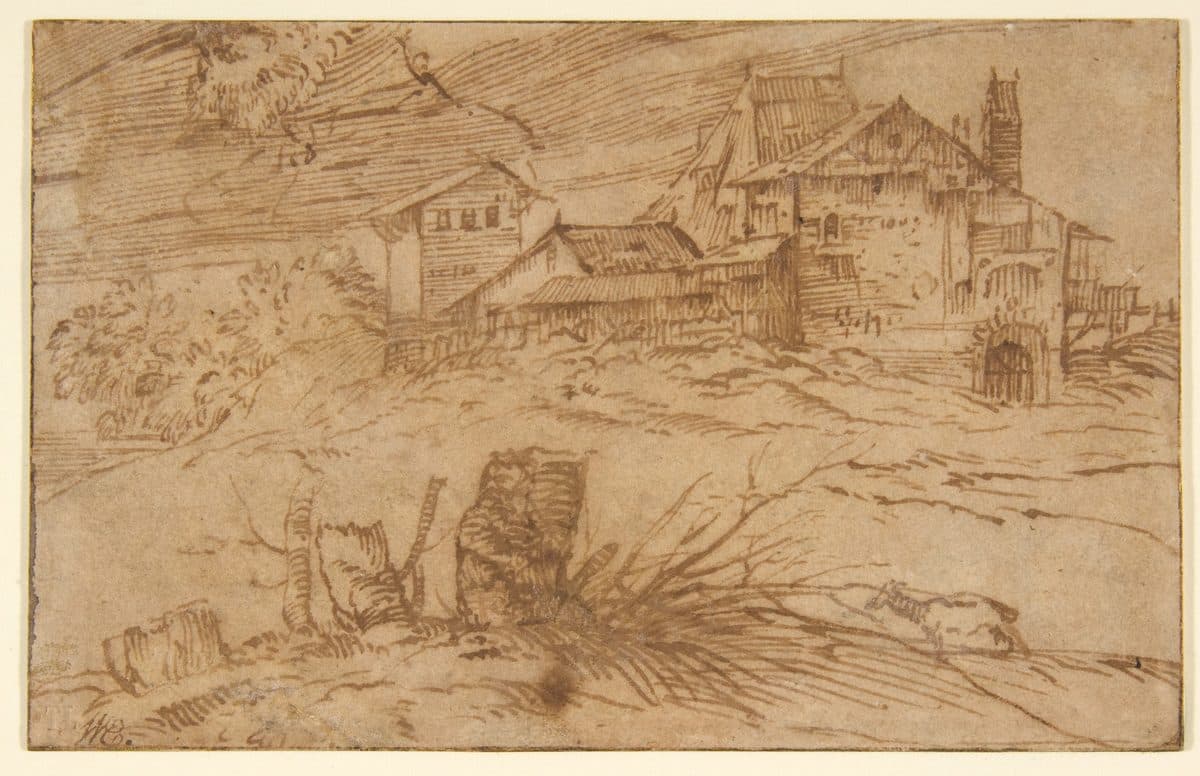 Landscape with a Goat by Titian (Tiziano Vecellio)