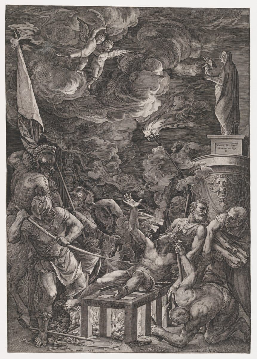 Martyrdom of St. Lawrence by Cornelis Cort