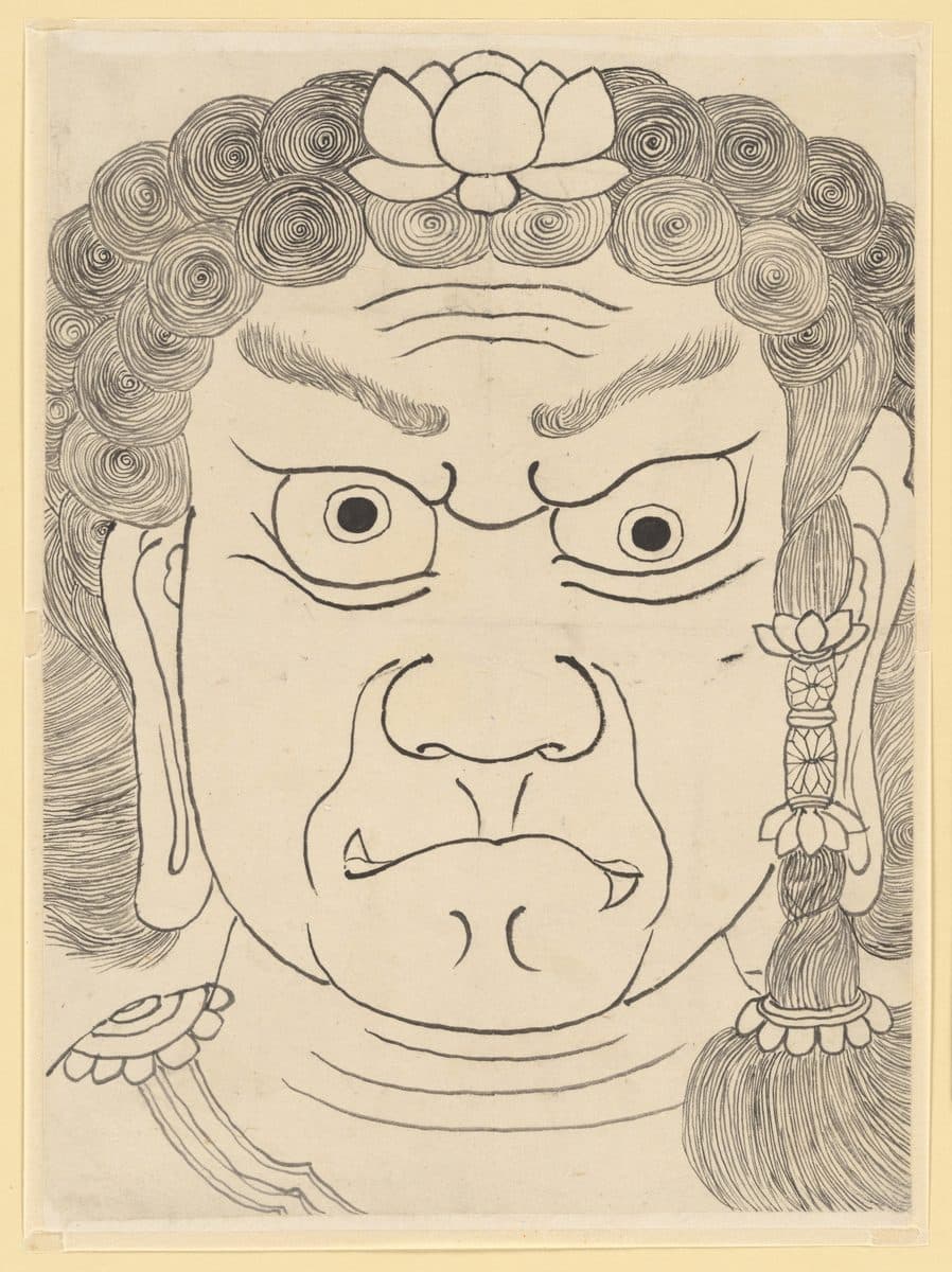 Mask of Fudō Myōō by Katsushika Hokusai