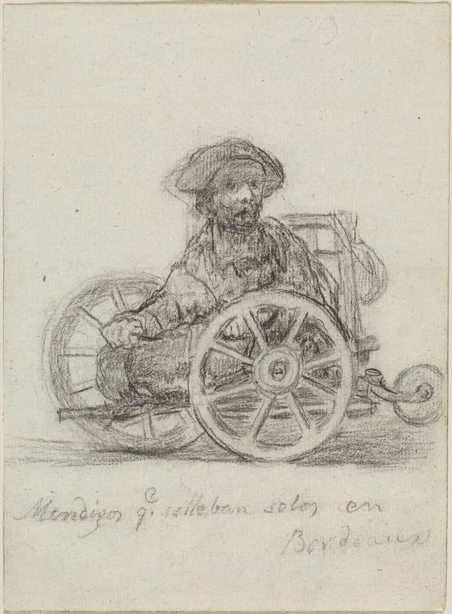 Mendigos que se llevan solos en Bordeaux (Beggars Who Get about on Their Own in Bordeaux) by Francisco Goya
