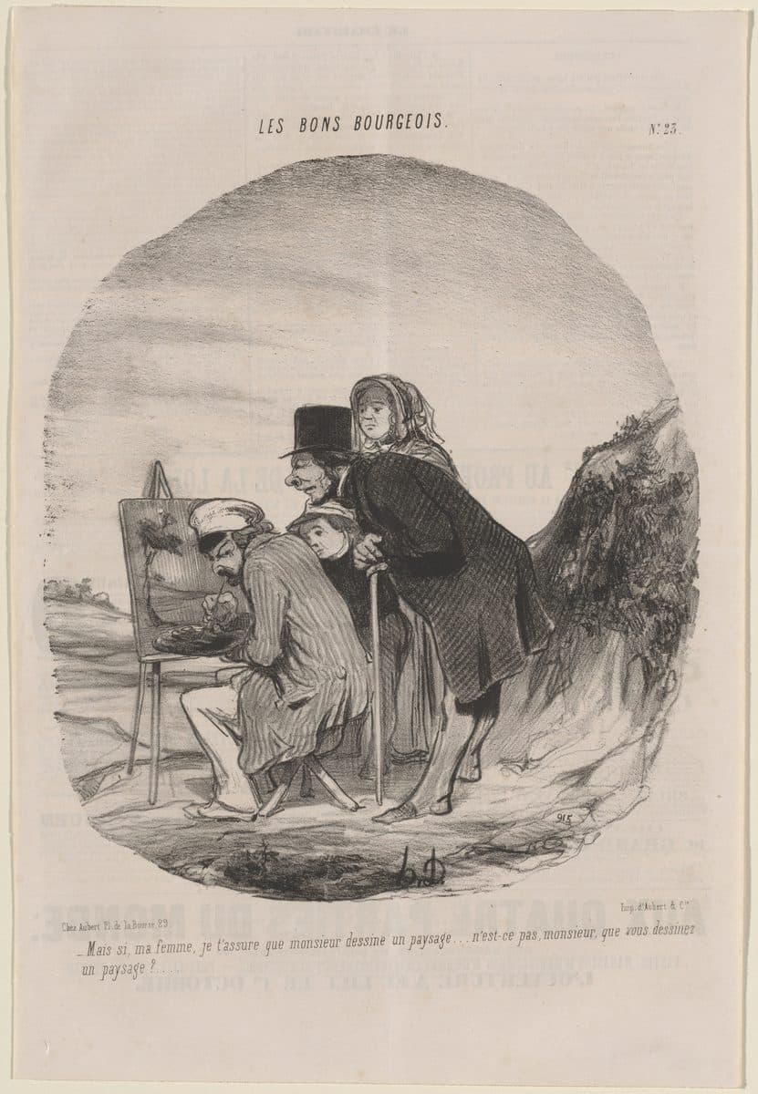Monsieur dessine un paysage by Honoré Daumier