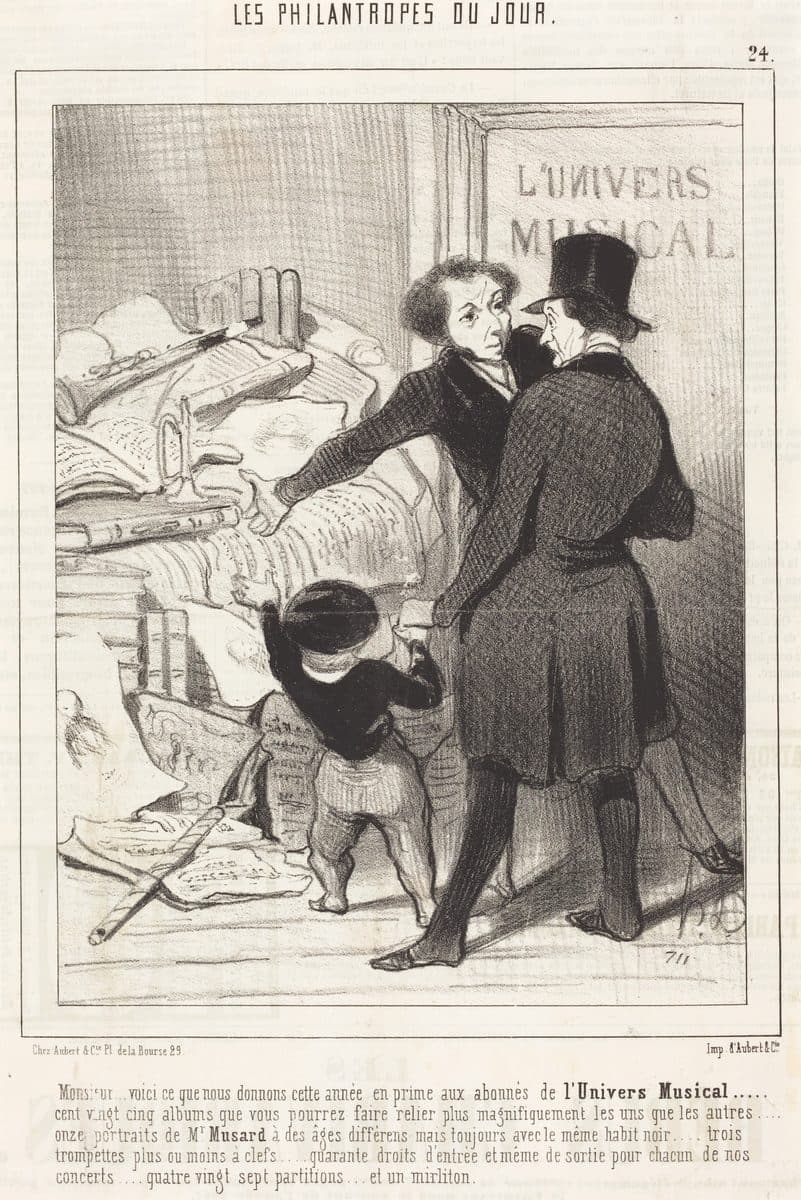 Monsieur... voici ce que nous donnons... en prime... by Honoré Daumier
