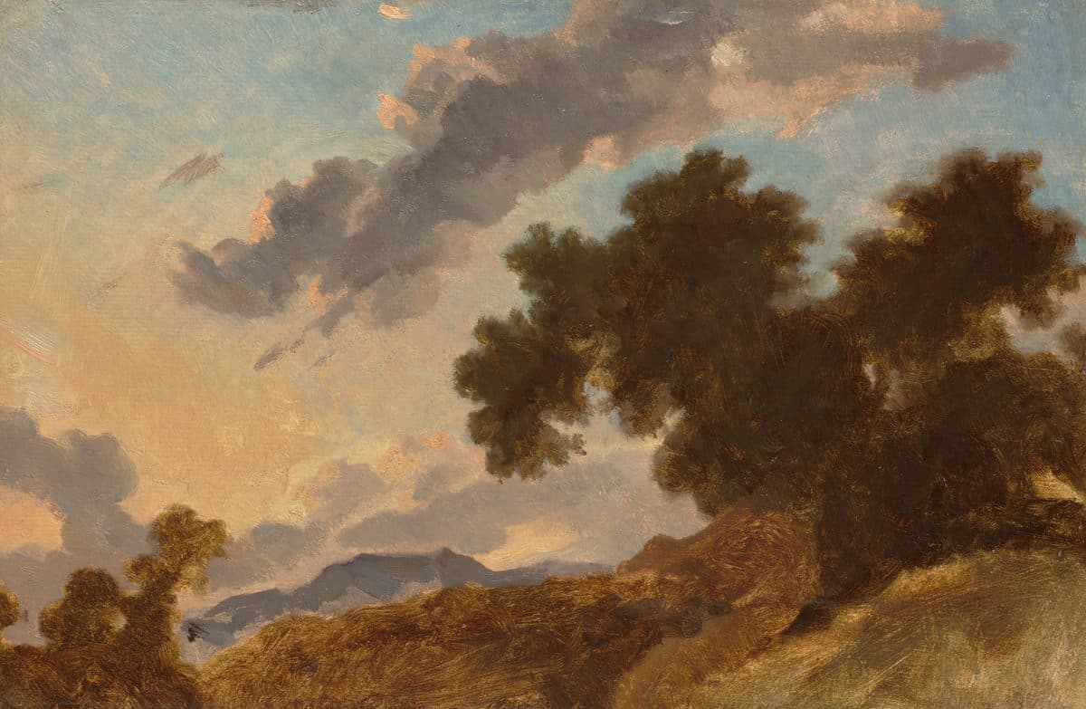 Mountain Landscape at Sunset by Jean-Honoré Fragonard
