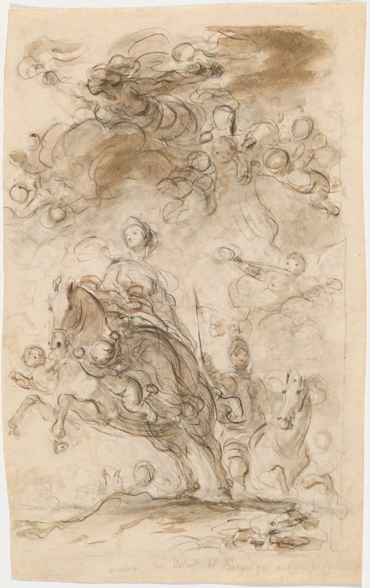 Orlando and Angelica Arrive at Charlemagne's Camp by Jean-Honoré Fragonard