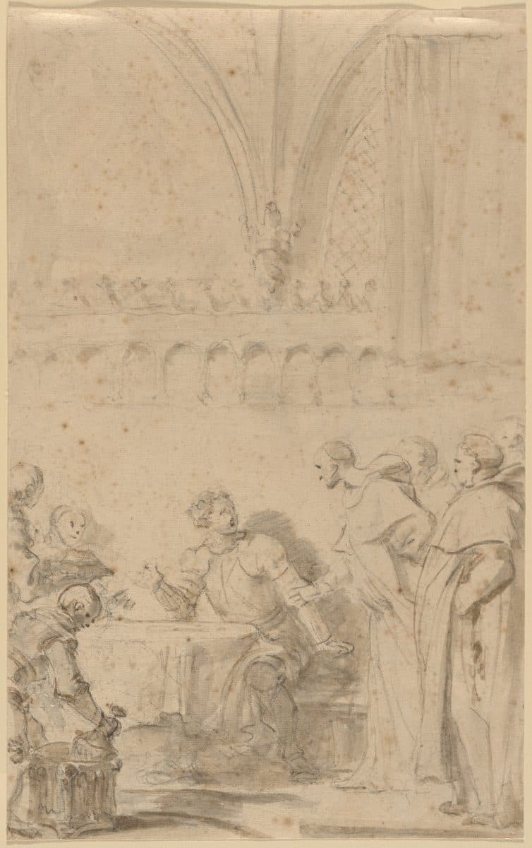 Rinaldo is Welcomed by the Monks by Jean-Honoré Fragonard