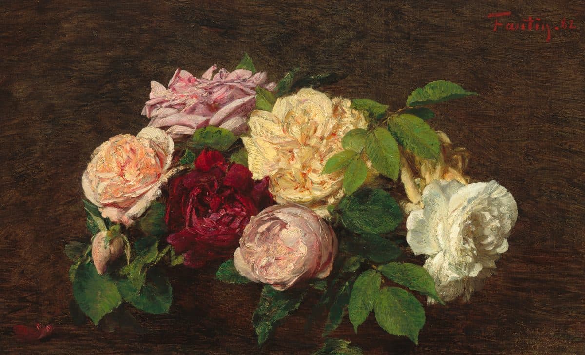 _Roses de Nice_ on a Table by Henri Fantin-Latour