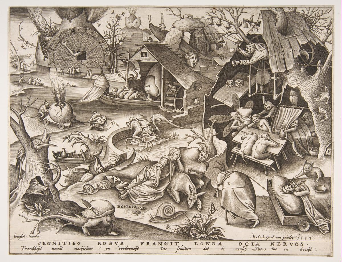 Sloth (Desidia), from "The Seven Deadly Sins" by Pieter van der Heyden