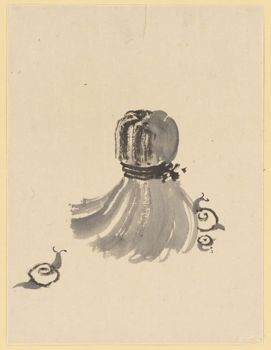 Snails and Tawashi Scrubber by Katsushika Hokusai