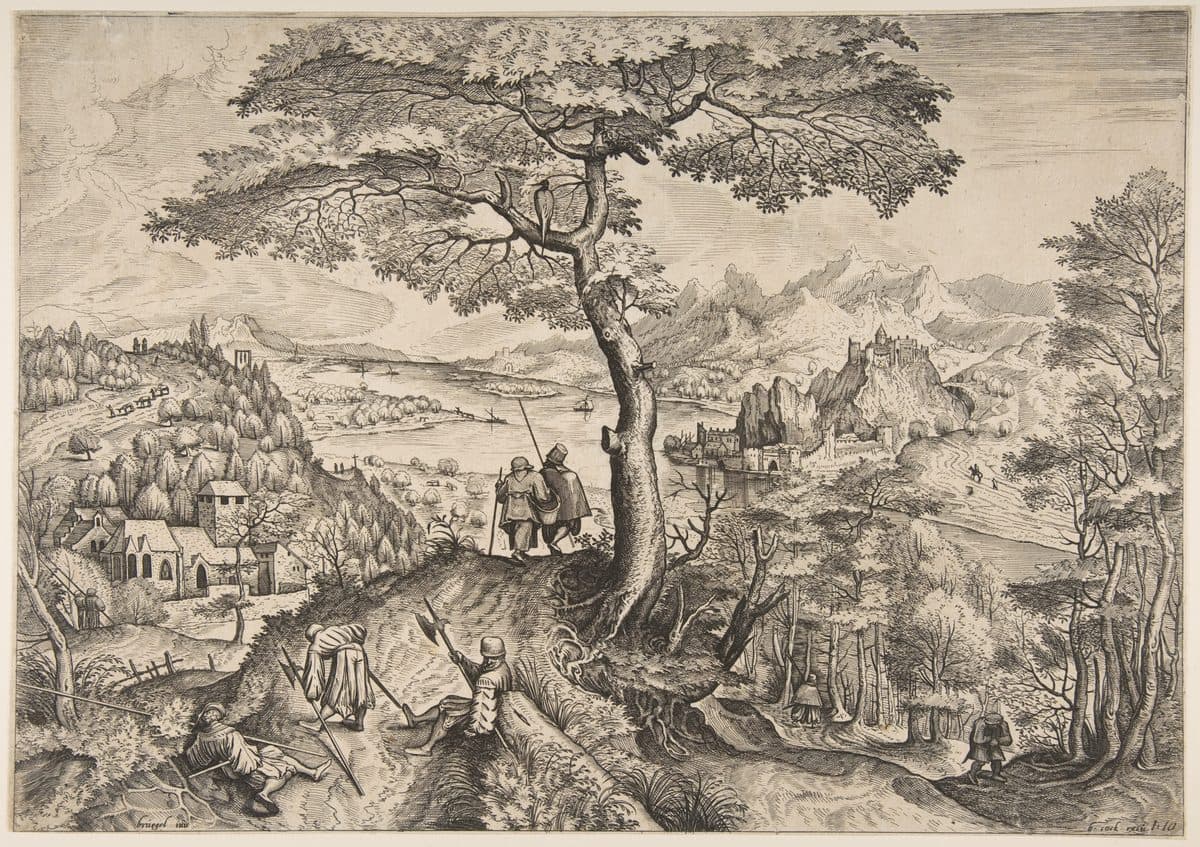 Soldiers at Rest (Milites Requiescentes), from "The Large Landscapes" by Pieter Bruegel the Elder