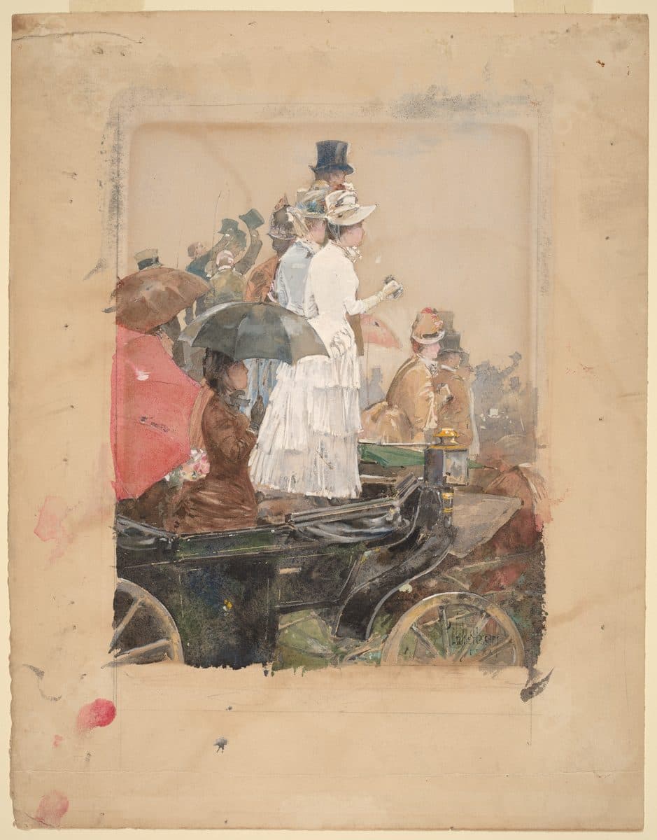 Spectators at the Grand Prix by Childe Hassam