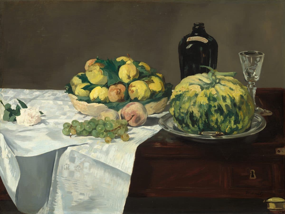 Still Life with Melon and Peaches by Edouard Manet