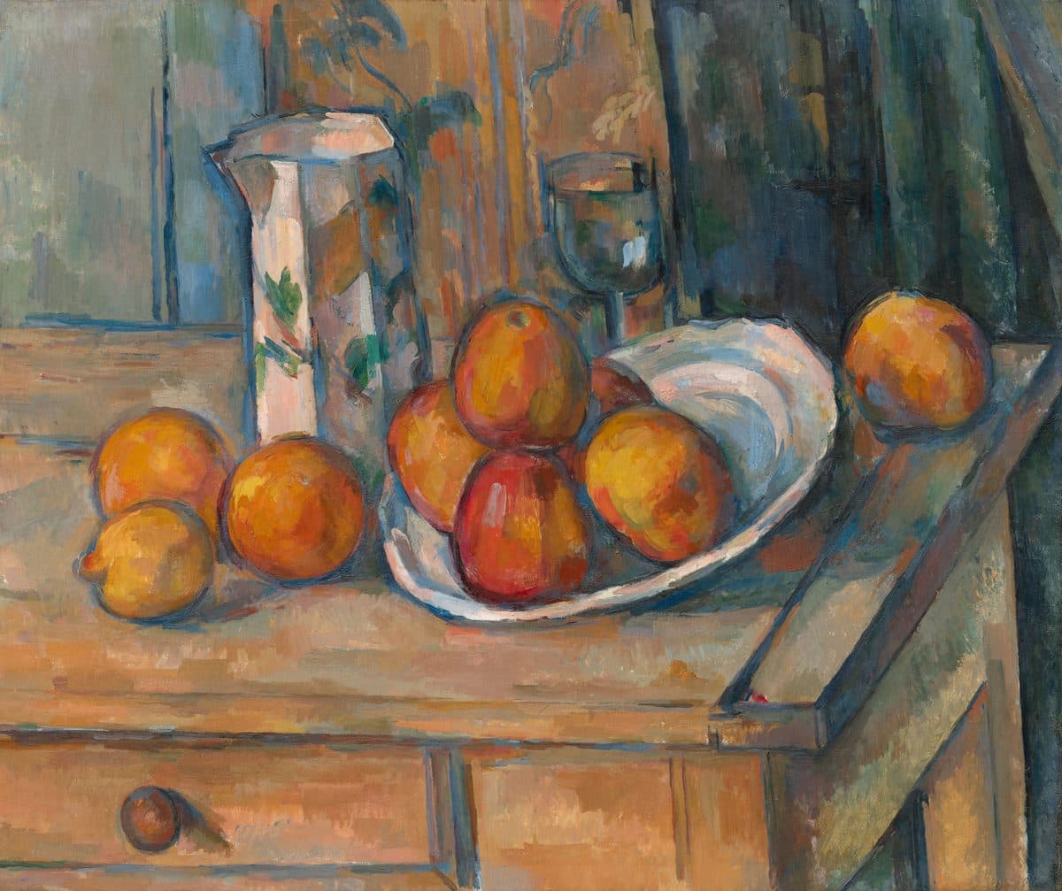 Still Life with Milk Jug and Fruit by Paul Cezanne
