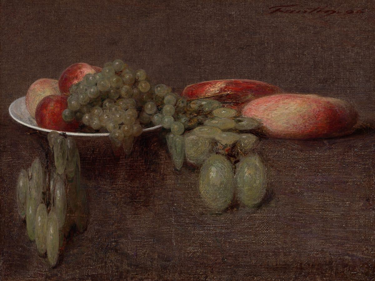 Still Life with Peaches and Grapes by Henri Fantin-Latour