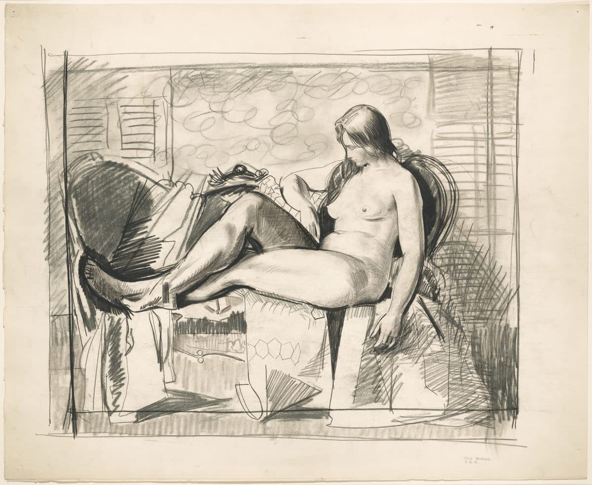 Study for Nude with Hexagonal Quilt by George Bellows