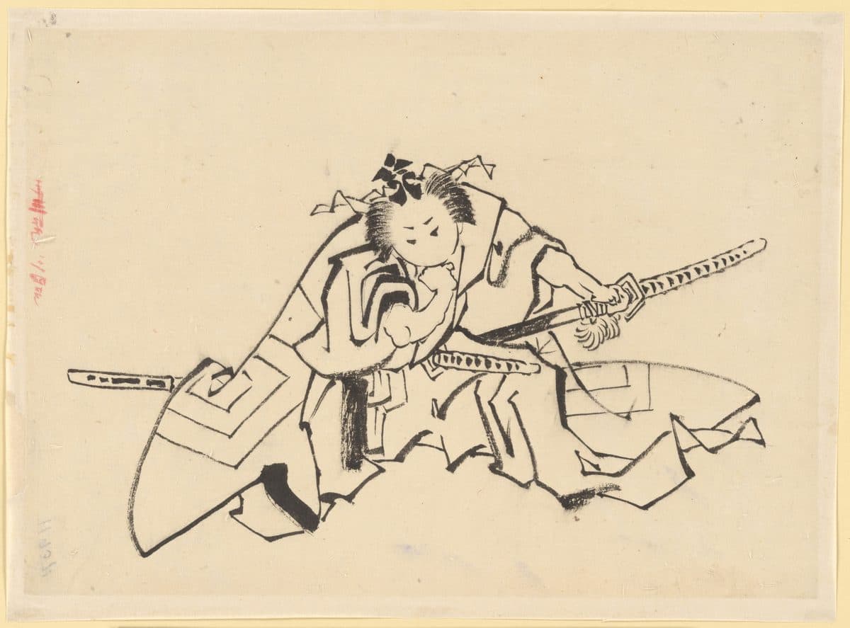 The Actor Danjuro as Shibaraku by Katsushika Hokusai