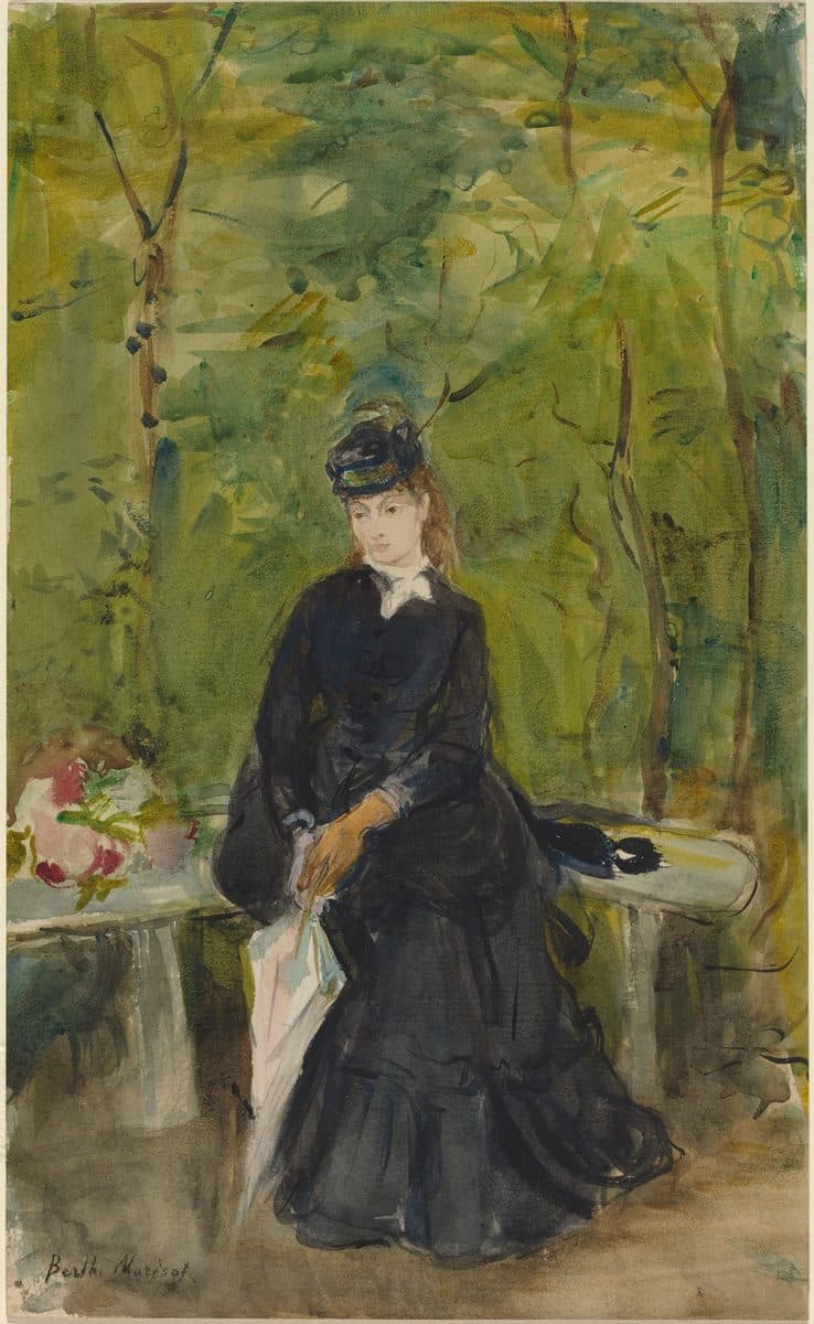 The Artist’s Sister Edma Seated on a Bench by Berthe Morisot