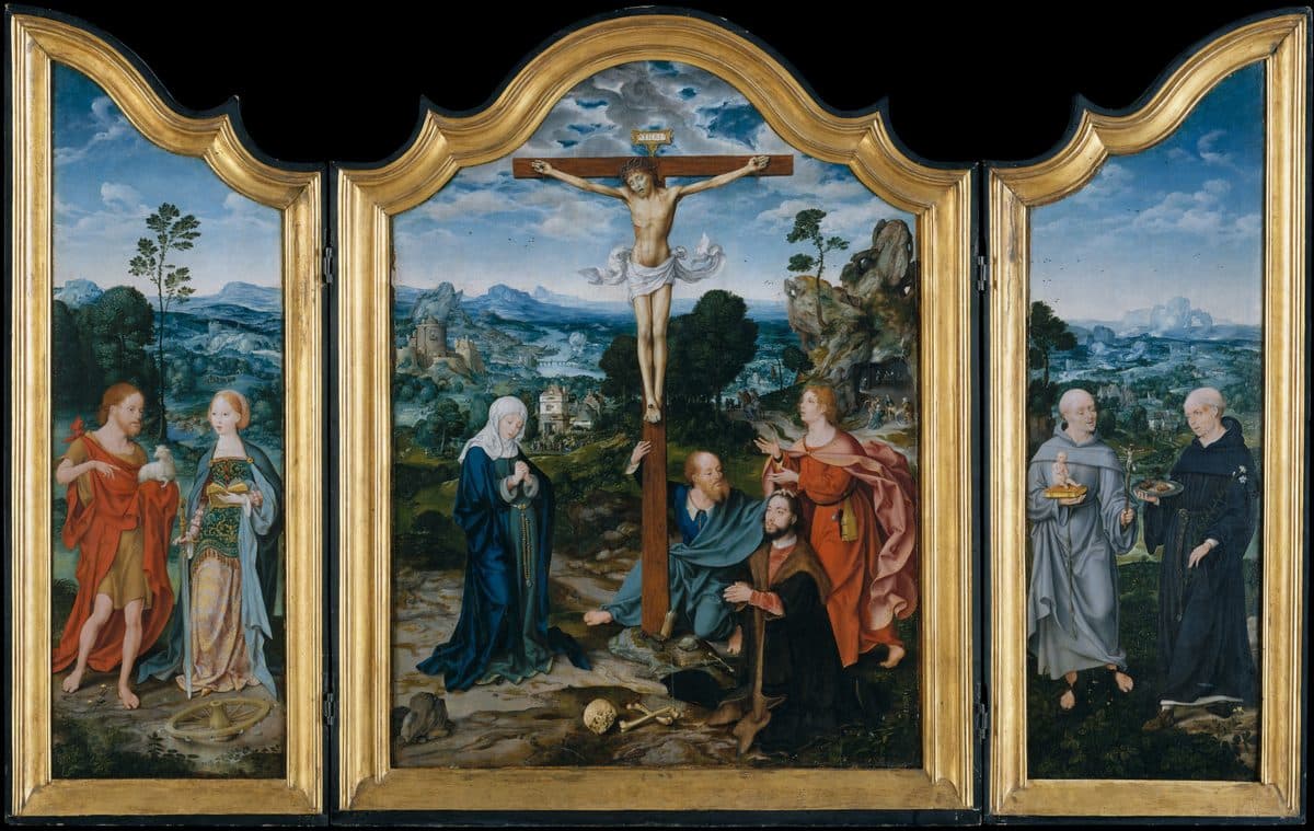 The Crucifixion with Saints and a Donor by Joos van Cleve