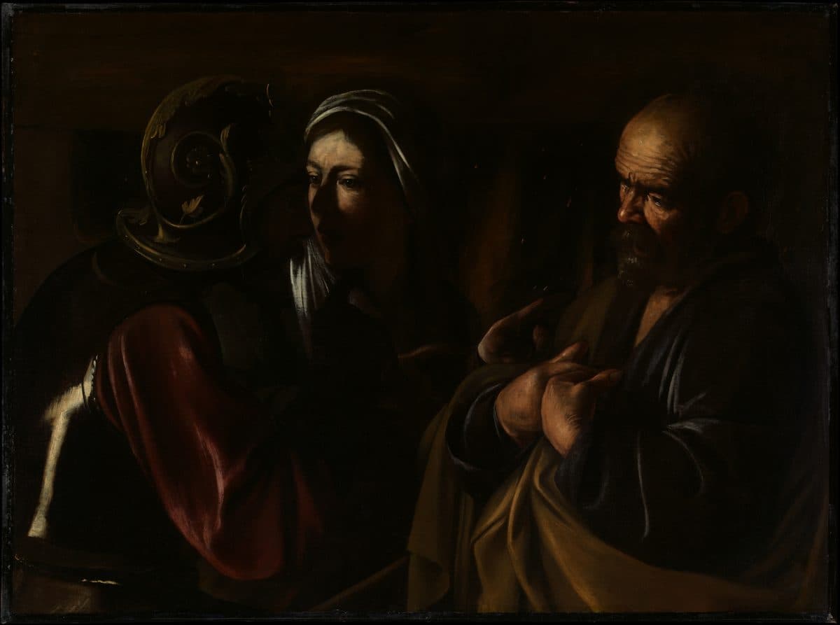 The Denial of Saint Peter by Caravaggio (Michelangelo Merisi)