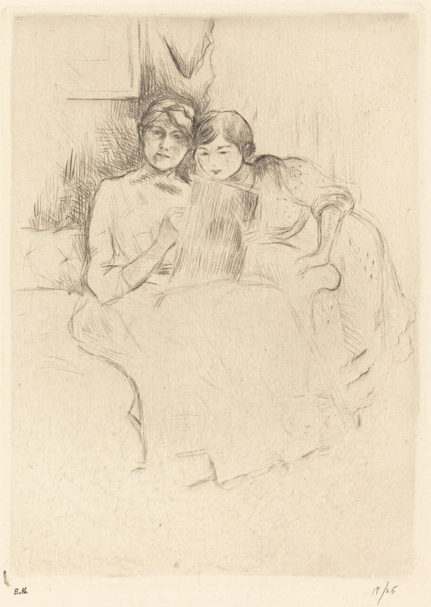 The Drawing Lesson (Berthe Morisot and her Daughter Julie Manet) by Berthe Morisot