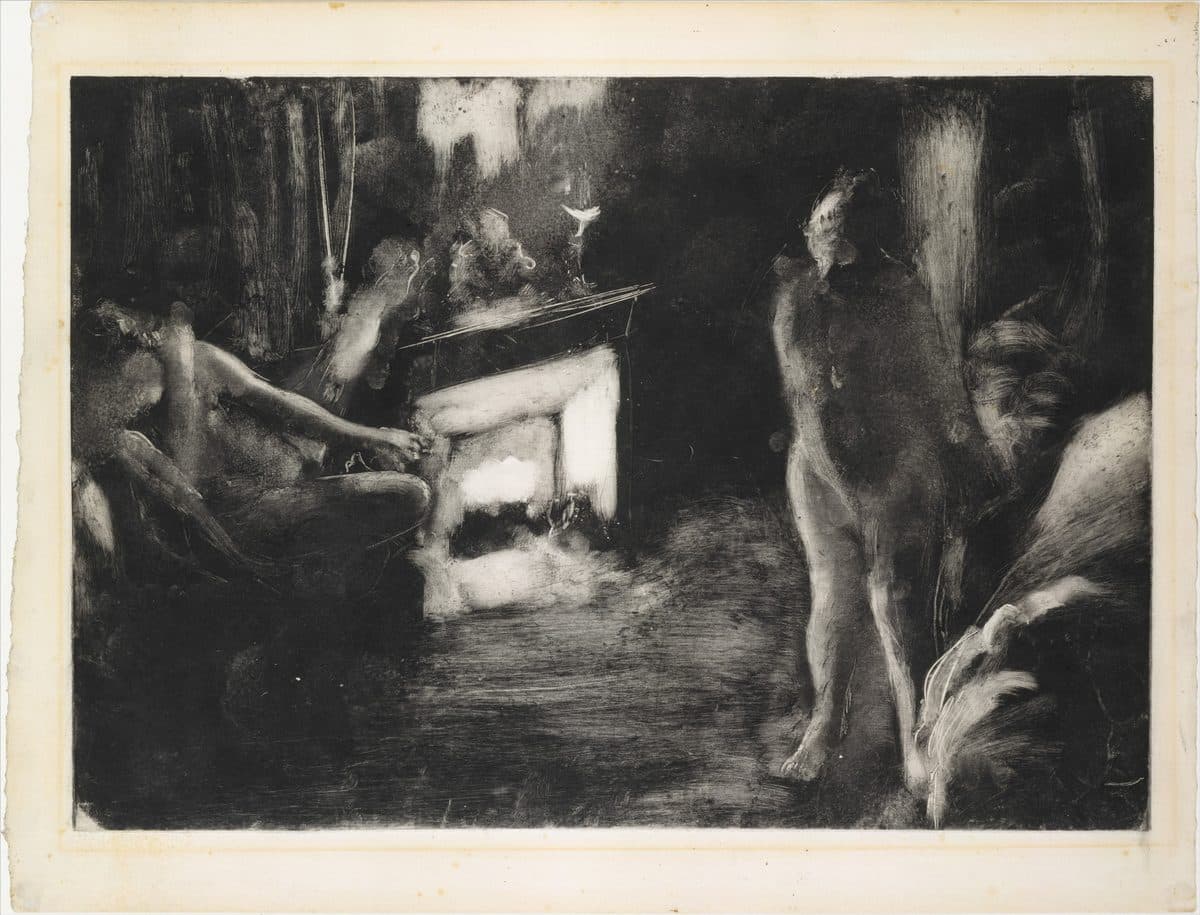 The Fireside by Edgar Degas