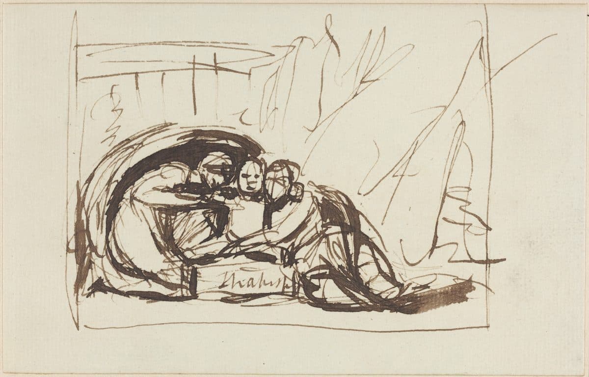 The Infant Shakespeare Nursed by Comedy and Tragedy by George Romney