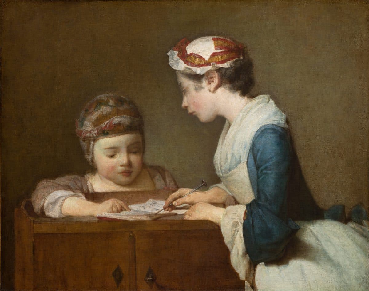 The Little Schoolmistress by Jean Siméon Chardin